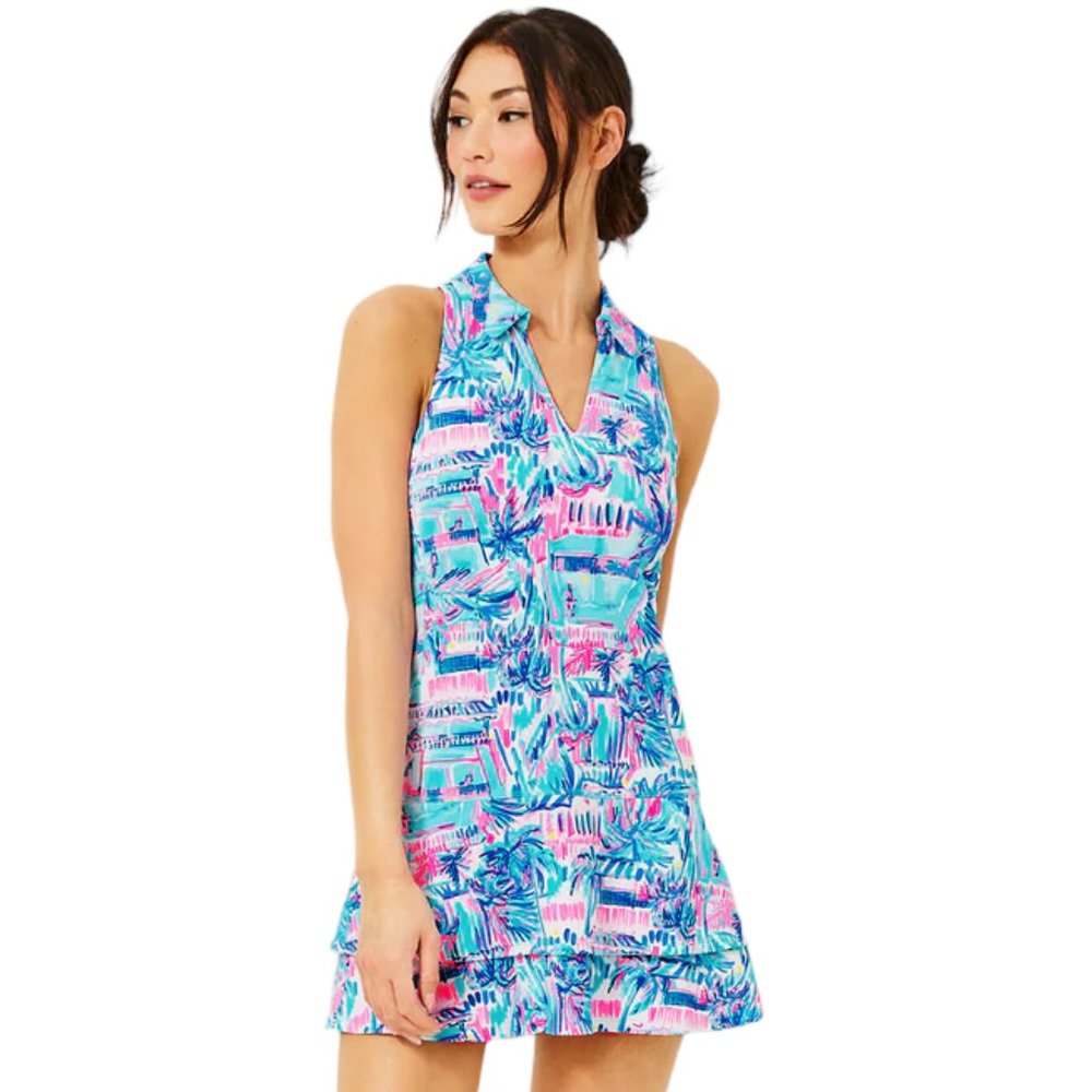 Lilly Pulitzer UPF 50+ Luxletic Dania Dress Set in Ravella Blue NWT - Size M